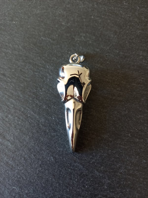 Large Stainless Steel Raven Skull Pendant 56x21.5x14.5mm
