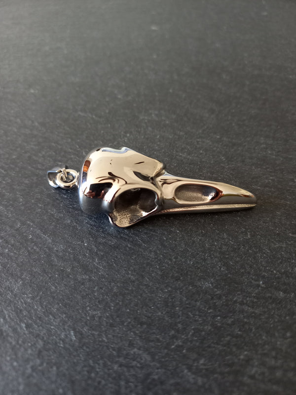 Large Stainless Steel Raven Skull Pendant 56x21.5x14.5mm