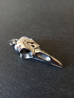 Large Stainless Steel Raven Skull Pendant 56x21.5x14.5mm