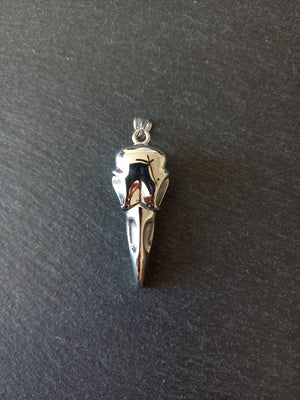 Large Stainless Steel Raven Skull Pendant 56x21.5x14.5mm