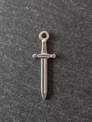 2 or 10 Sword Charms Antique Silver Tone Stainless Steel 30x10x2mm