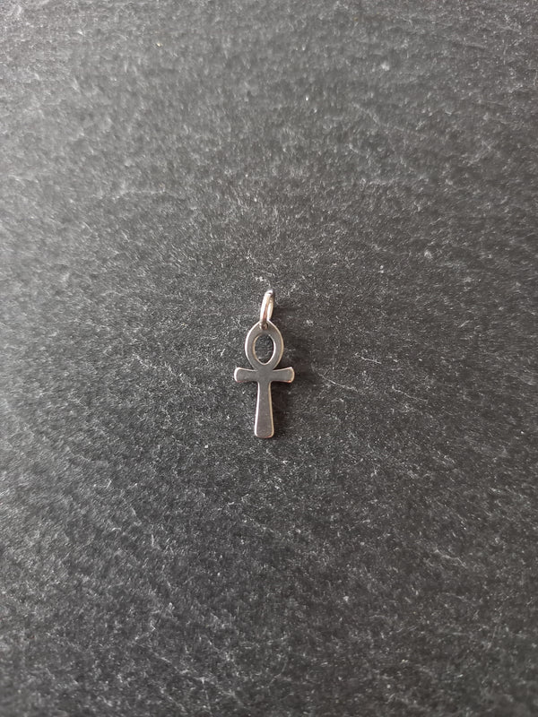 4 or 20 Little Ancient Egyptian Ankh Charms Stainless Steel 14x7x1mm
