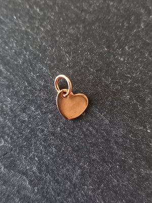 10 or 50 Stainless Steel Rose Gold Tiny Flat Heart Charms 6.5x7x1mm