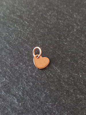10 or 50 Stainless Steel Rose Gold Tiny Flat Heart Charms 6.5x7x1mm