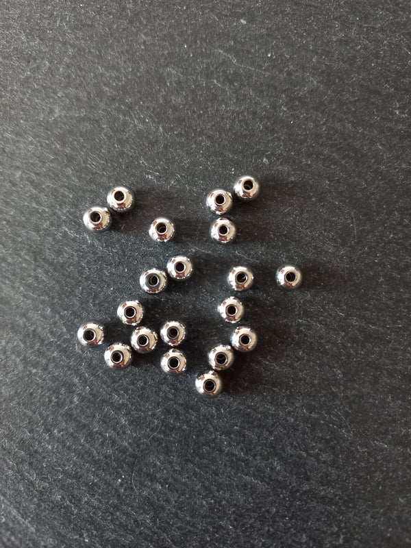 20 or 100 Stainless Steel 5mm Solid Smooth Round Spacer Beads 5x4mm Hole: 1.3mm