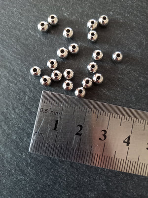 20 or 100 Stainless Steel 5mm Solid Smooth Round Spacer Beads 5x4mm Hole: 1.3mm
