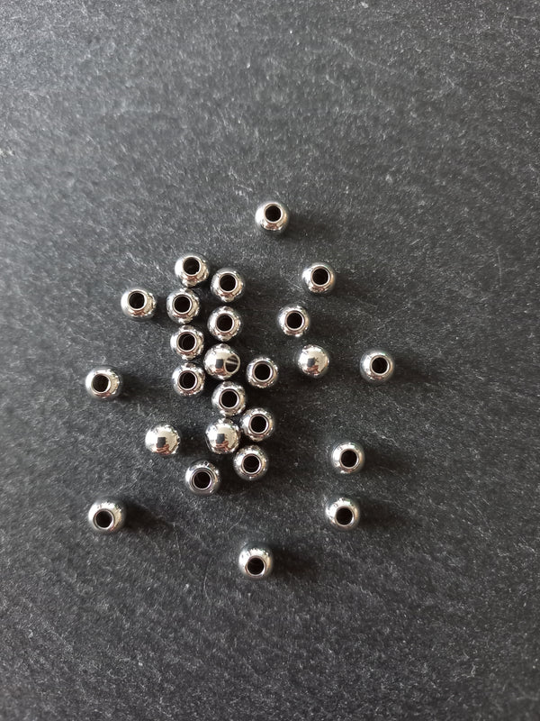 40 or 200 Stainless Steel 5mm Solid Round Spacer Beads 5x4mm Hole: 2mm