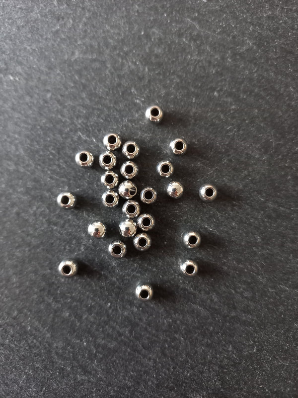 40 or 200 Stainless Steel 5mm Solid Round Spacer Beads 5x4mm Hole: 2mm