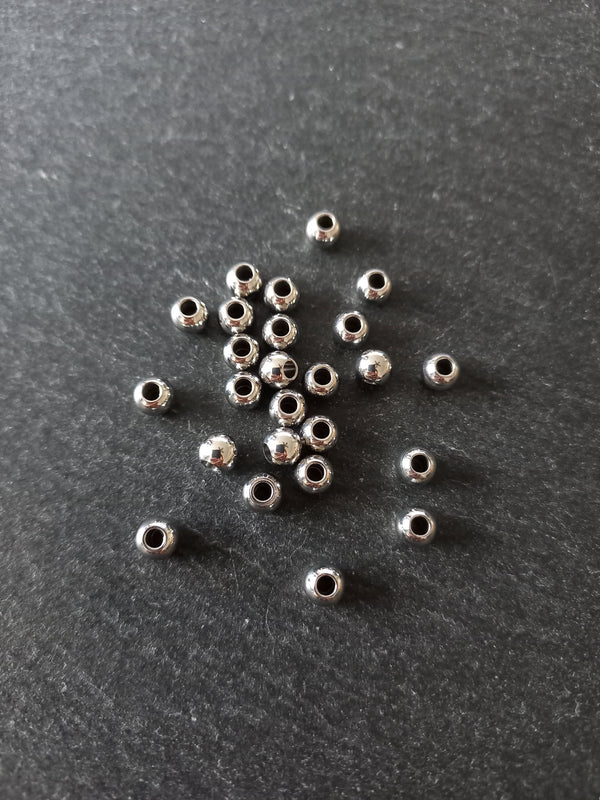 40 or 200 Stainless Steel 5mm Solid Round Spacer Beads 5x4mm Hole: 2mm