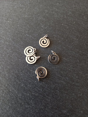 4 or 20 Round Swirl Charms Stainless Steel 9.5x10.5x1mm Nickel FREE