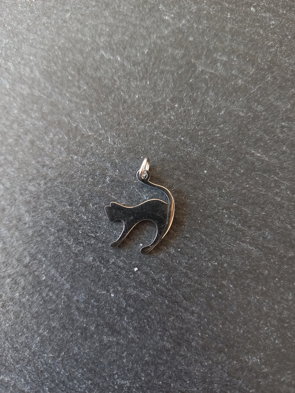 2 or 10 Stainless Steel Cat Charms 17.5x14.5x1mm