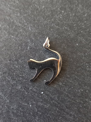 2 or 10 Stainless Steel Cat Charms 17.5x14.5x1mm