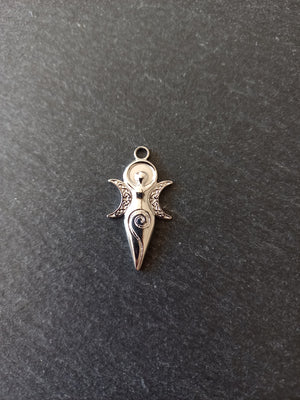 2 or 10 Stainless Steel Spiral Goddess Charms 31x16x2mm
