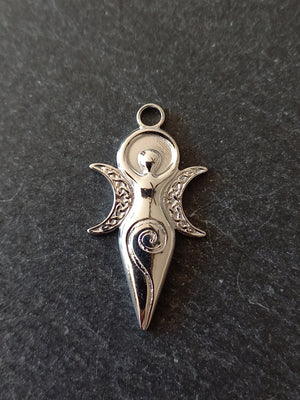 2 or 10 Stainless Steel Spiral Goddess Charms 31x16x2mm