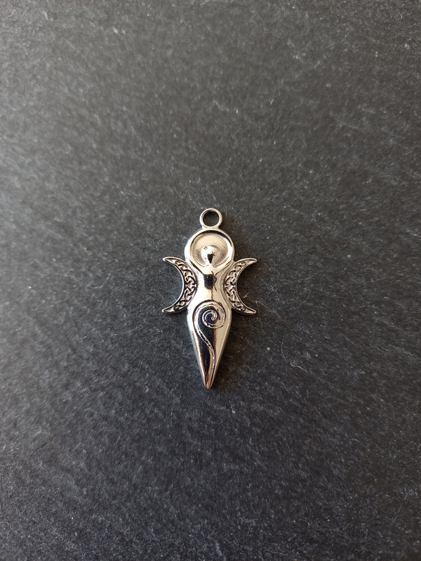 2 or 10 Stainless Steel Spiral Goddess Charms 31x16x2mm
