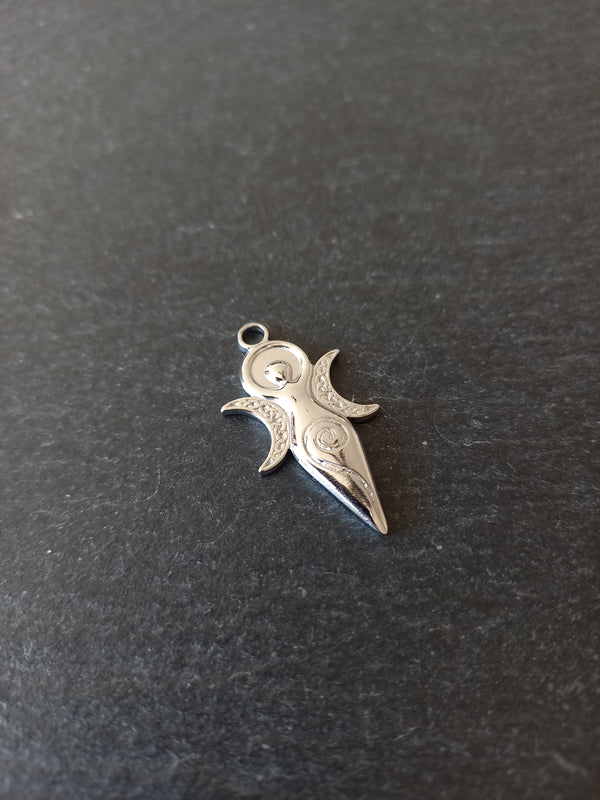 2 or 10 Stainless Steel Spiral Goddess Charms 31x16x2mm