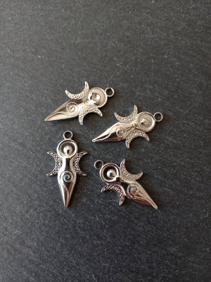 2 or 10 Stainless Steel Spiral Goddess Charms 31x16x2mm