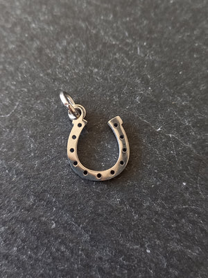 2 or 10 Lucky Horse Shoe Charms Stainless Steel 13.5x10mm