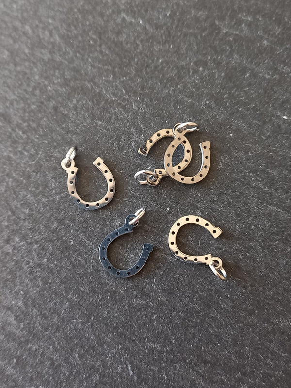 2 or 10 Lucky Horse Shoe Charms Stainless Steel 13.5x10mm