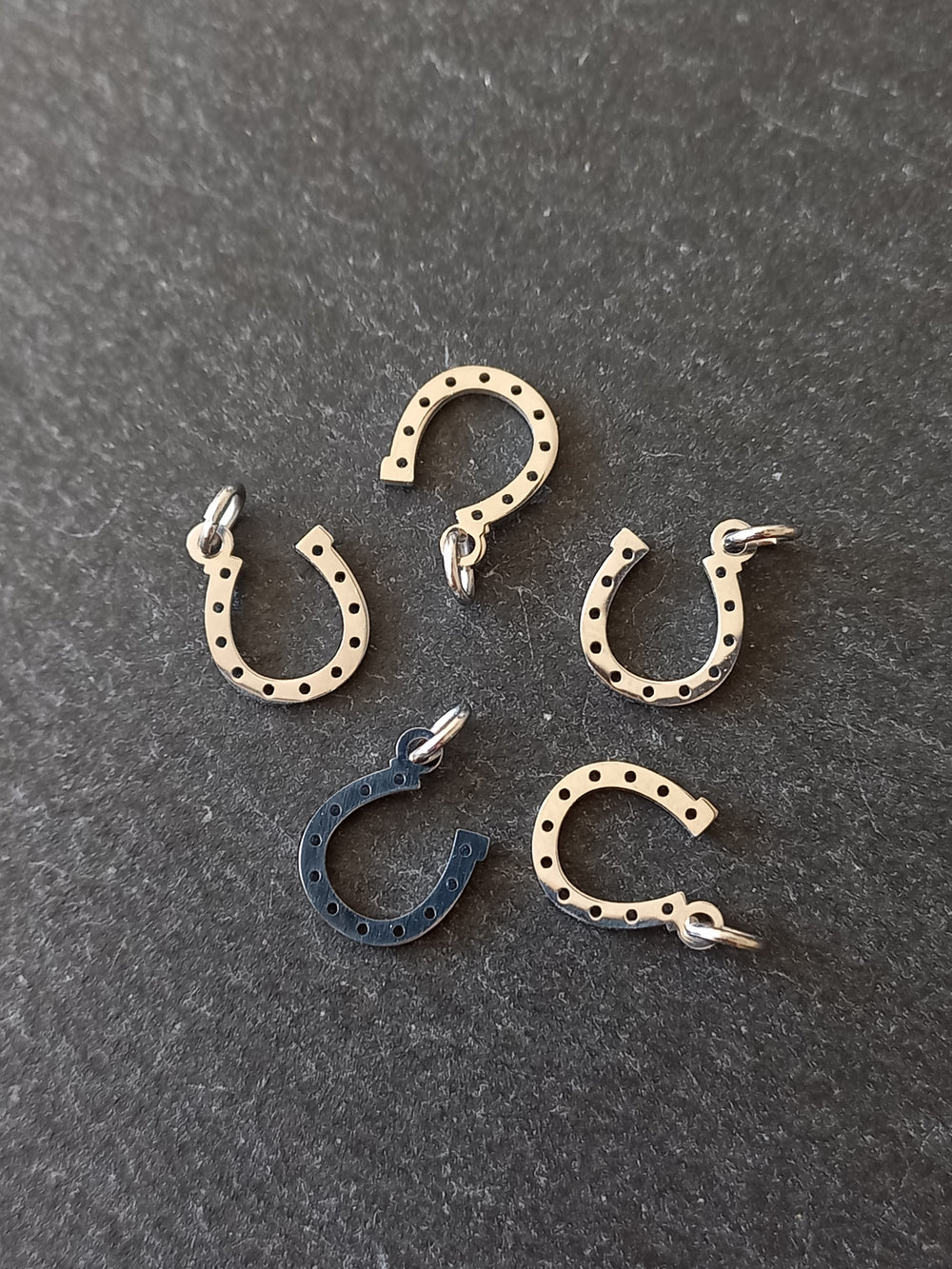 2 or 10 Lucky Horse Shoe Charms Stainless Steel 13.5x10mm