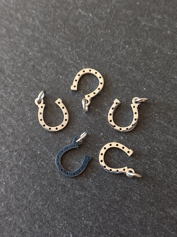 2 or 10 Lucky Horse Shoe Charms Stainless Steel 13.5x10mm