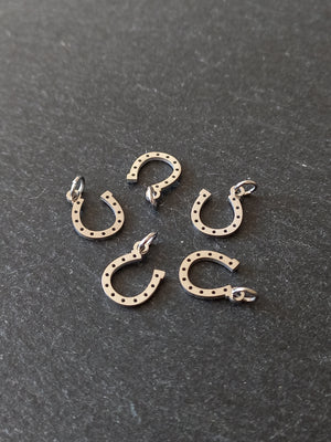 2 or 10 Lucky Horse Shoe Charms Stainless Steel 13.5x10mm