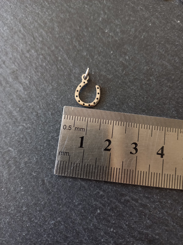2 or 10 Lucky Horse Shoe Charms Stainless Steel 13.5x10mm