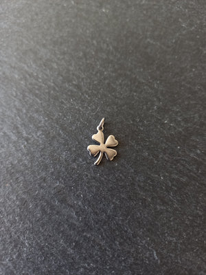 10 or 50 Four Leaf Clover Charms Stainless Steel 13x9.5x0.7mm