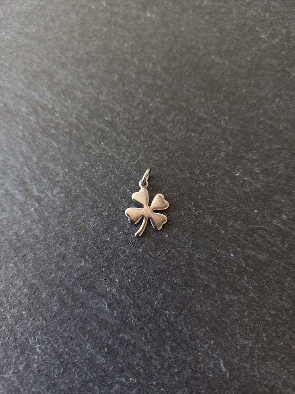 10 or 50 Four Leaf Clover Charms Stainless Steel 13x9.5x0.7mm