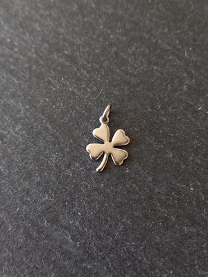 10 or 50 Four Leaf Clover Charms Stainless Steel 13x9.5x0.7mm