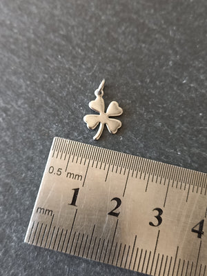10 or 50 Four Leaf Clover Charms Stainless Steel 13x9.5x0.7mm