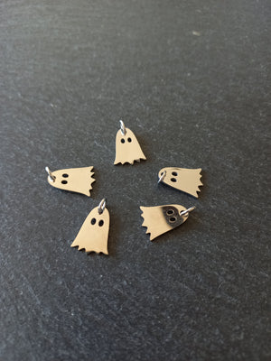 2 or 10 Ghost Charms Stainless Steel 14.5x10.5mm