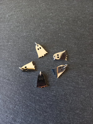 2 or 10 Ghost Charms Stainless Steel 14.5x10.5mm
