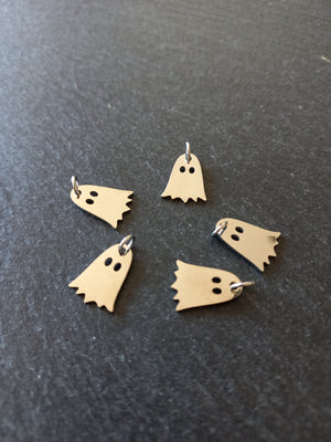 2 or 10 Ghost Charms Stainless Steel 14.5x10.5mm