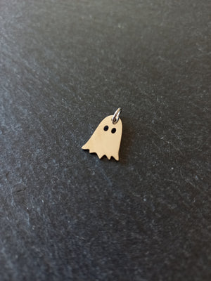 2 or 10 Ghost Charms Stainless Steel 14.5x10.5mm