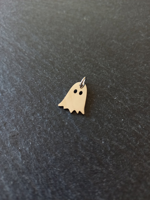 2 or 10 Ghost Charms Stainless Steel 14.5x10.5mm