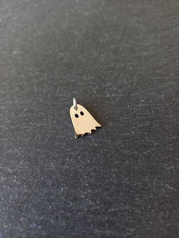 2 or 10 Ghost Charms Stainless Steel 14.5x10.5mm