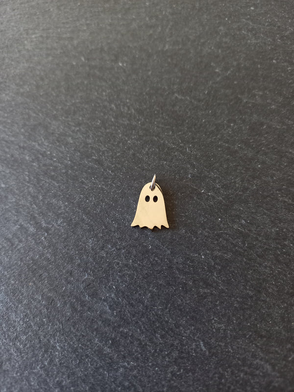 2 or 10 Ghost Charms Stainless Steel 14.5x10.5mm