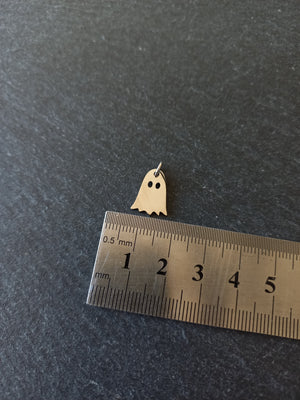2 or 10 Ghost Charms Stainless Steel 14.5x10.5mm