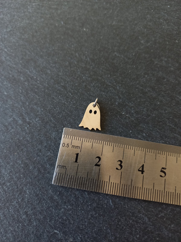 2 or 10 Ghost Charms Stainless Steel 14.5x10.5mm