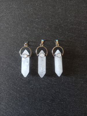 Natural Quartz Crystal Pendant Approx. 40x1x13mm