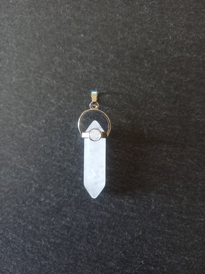 Natural Quartz Crystal Pendant Approx. 40x1x13mm