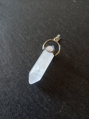 Natural Quartz Crystal Pendant Approx. 40x1x13mm
