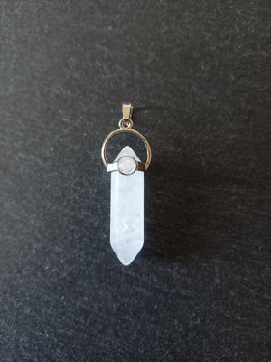 Natural Quartz Crystal Pendant Approx. 40x1x13mm