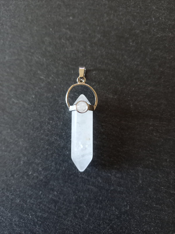 Natural Quartz Crystal Pendant Approx. 40x1x13mm