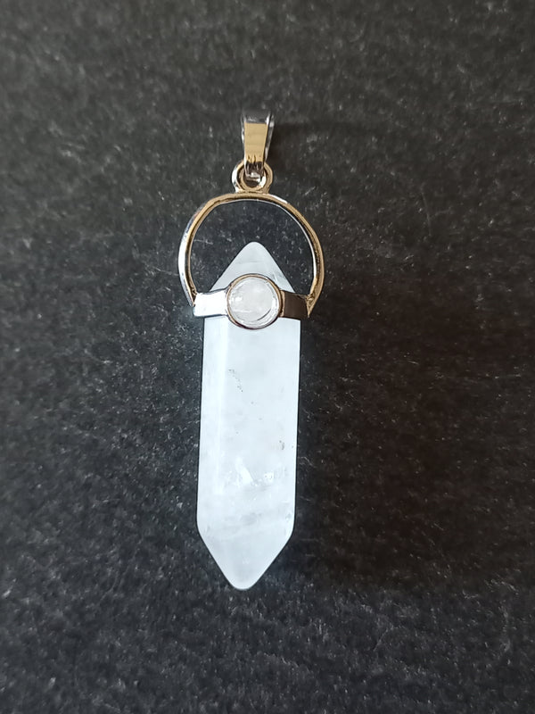 Natural Quartz Crystal Pendant Approx. 40x1x13mm