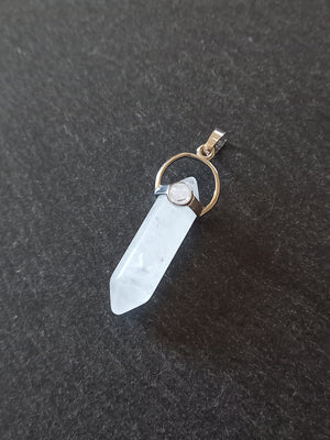 Natural Quartz Crystal Pendant Approx. 40x1x13mm