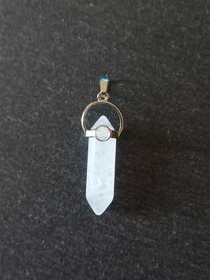 Natural Quartz Crystal Pendant Approx. 40x1x13mm