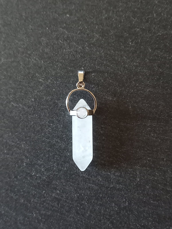 Natural Quartz Crystal Pendant Approx. 40x1x13mm