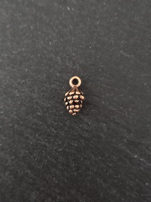 10 or 50 Little Pine Cone Charms Antique Copper Tone Alloy 13x7mm